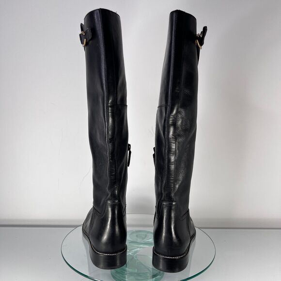 Cole Haan Harrington Knee High Riding Boot Black Leather equestrian W12033 - Picture 4 of 9